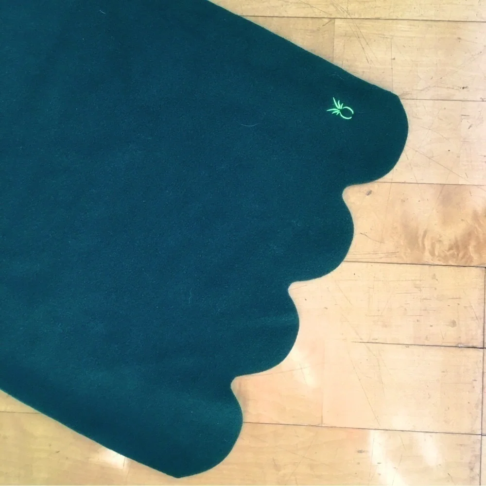 dudley stephens Fleece Scalloped Edge Scarf, Hunter Green